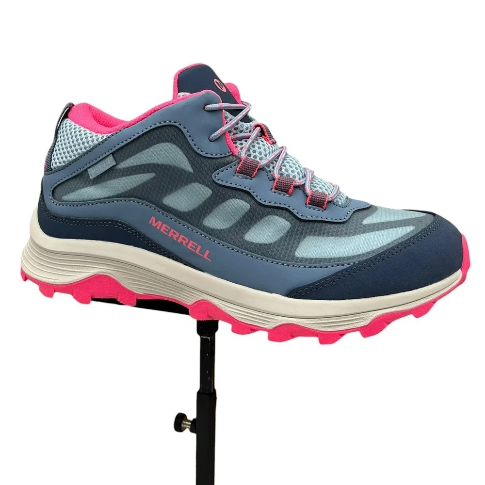 Merrell Moab Speed Youth Big Girls Waterproof Hiking Shoes Size‎ 7 Blue Coral